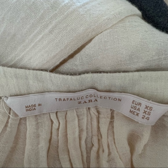 Zara Embroidered Western Boho Cream Lightweight Tunic Long Sleeves - Picture 5 of 5